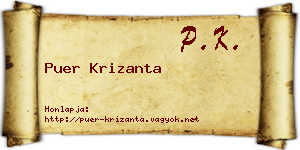 Puer Krizanta névjegykártya
